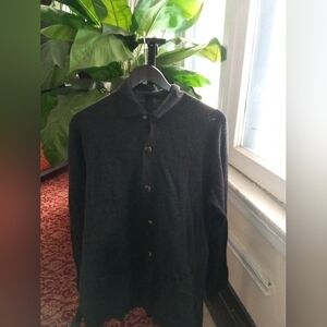 Franco Danti Men's Charcoal Cardigan Sweater